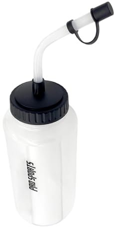 Borraccia sportiva con cannuccia, bottiglia per acqua da schiacciare, 1000 ml, bottiglia per acqua da hockey, tazza riutilizzabile, bottiglia per ciclismo, corsa, boxe