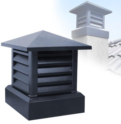 HARELA Tapa De Chimenea con Parte Superior Cónica, Villa Sombrero De Chimenea De Drenaje Cuadrada De Aleación De Aluminio, Ventilada Y Transpirable, para Diferentes Tipos De Chimeneas(25cm/9.8in)
