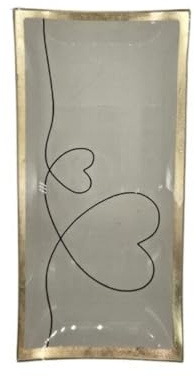 Gift Company Love Plates, Glasteller, L, Herzen, Weiss, 10x0,8x21cm