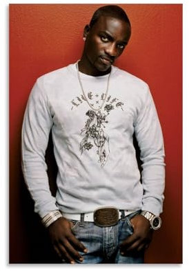 YXRONG Akon Musikposter, Album-Poster, Dekoration, Ölgemälde, Leinwand, Poster und Kunst, bildlich, modern, Heimdekoration, Poster, 20 x 30 cm, ungerahmt, 2 Stück