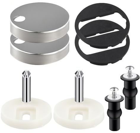 Universal Quick Release Toilet Seat Fixings - Durable Hinge Fittings for WC Toilet Blind Holes, Compatible with Most UK Standard Seats, 2 Pack Set