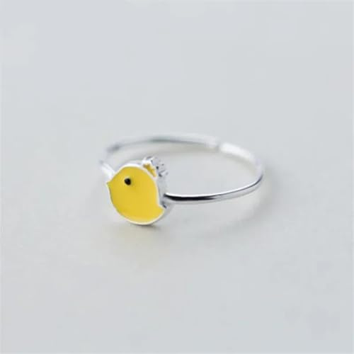 Hasdnker Ring Ringe Damen Bijouterie Herren Gelbes Huhn Tropfen Glasur Cartoon Ring Live Mund Einstellbare Küken Maskottchen Bevorzugte Weibliche