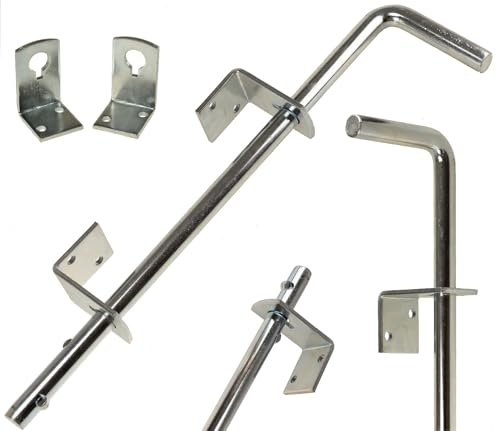 FEINZ Torriegel 800 mm Silber | Türriegel, Türverriegelung, Einbruchschutz, Riegelschloss, Garagentor, Zimmertür, Bolzenriegel, Metall, Schwerlast, verzinkt