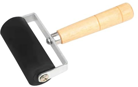 Nankoyal Rouleau Colle | Rouleau Papier Peint Manche Bois,Pinceau et Applicateur d'encre pour Scrapbooking, Impression, Papier et Création