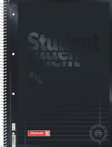 BRUNNEN Collegeblock Premium Student Colour Code | A4, Lineatur 27, 80 Blatt, onyx