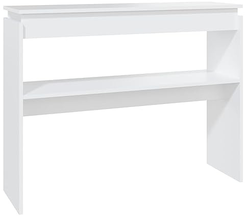 Todiikf Table console blanche 102 x 30 x 80 cm, table de couloir moderne en bois, table d'appoint étroite pour entrée, salon et bureau, design peu encombrant