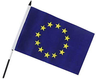 Fahne Flagge 23x15cm mit schwarzem Kunststoffstab (Europa)
