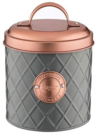 Typhoon Henrik Grey Stainless Steel Sugar Storage Cannister with Copper Lid