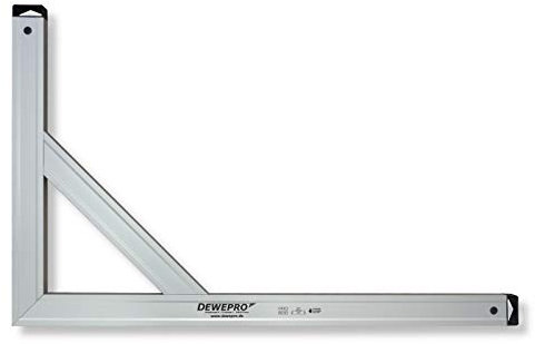 DEWEPRO® Aluminium Bauwinkel 90° - Winkel 80x50cm Maurerwinkel - Messwinkel für präzise Arbeiten - Profilwinkel - Aluwinkel extra stabil mit Strebe