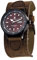 CAVADINI Automatik Herren-Armbanduhr mit Lederarmband (rot)