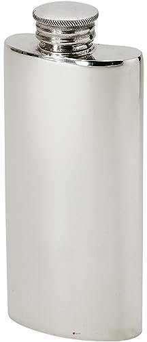 I LUV LTD 2oz Delgado Compacta Petaca de Peltre en Liso Brillante Pulido Tornillo Top Prabar Petacas para Hombre Personalizado