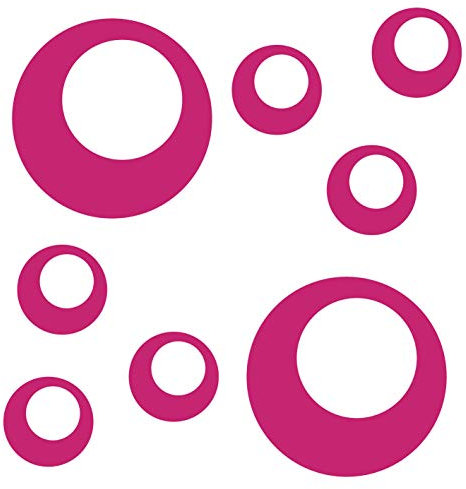 kleb-Drauf® | 8 Retro-Punkte | Pink - matt | Wandtattoo Wandaufkleber Wandsticker Aufkleber Sticker | Wohnzimmer Schlafzimmer Kinderzimmer Küche Bad | Deko Wände Glas Fenster Tür Fliese