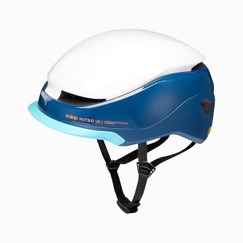 KED Mitro UE-1 Helm Für E-Bike, City & Pendler | Urban Fahrradhelm Mit MIPS, BOA-System & Belüftung | NTA 8776 Zertifiziert | Farbe: Blue White, Größe: 58-61 (L)