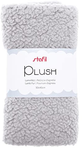 Plüsch Stoff Lammfell 40 x 30 cm Hellgrau