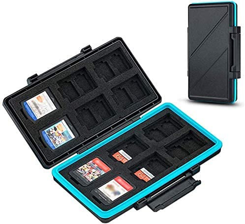 JJC 36 Steckplätze Speicherkarten Etui Tasche Aufbewahrung für 24 Micro SD SDXC SDHC + 12 Nintendo Switch Spielkarten (NS Karte), Wasserdicht SD Speicherkarten Schutzbox Tragetasche Karten Case Box