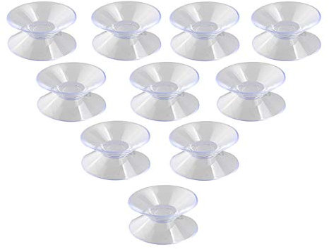 10Stück Doppelseitige Saugnäpfe,Kleine Saugnäpfe,Transparente PVC Kunststoff Saugnapf, Rutschfest Plastiksauger Saugknopf Haken für Glasplatte, Glastischspiegel, Fenster, Dekoration