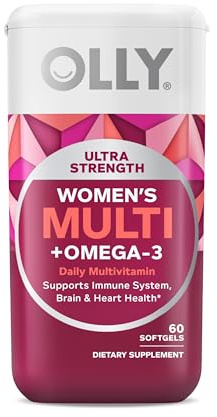 OLLY Ultra Strength Women's Multivitamin Softgels, Omega-3s - 60 Count
