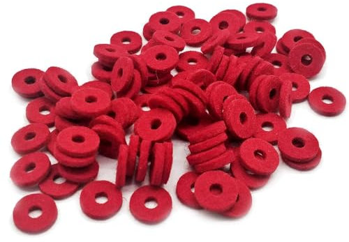 100pcs Piano Felt Pads12.5MM Piano Keyboard Felt Pad, Thicken 2.5mm Pure Wool Piano Keyboard Felt Pad Red Piano Instrument Accessory Repair Parts