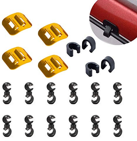 Zaky Fahrrad C-Clip Kabelführung Rotierende S-Haken Clips für MTB Road Mountainbike Guide (Golden) 18 Stücke