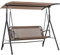 Outsunny Columpio de Jardín de Exterior de 2 Plazas Silla Balancín con Parasol Techo Ajustable en Ángulo Terraza Balcón Exterior Carga 200 kg 172x110x155 cm Marrón