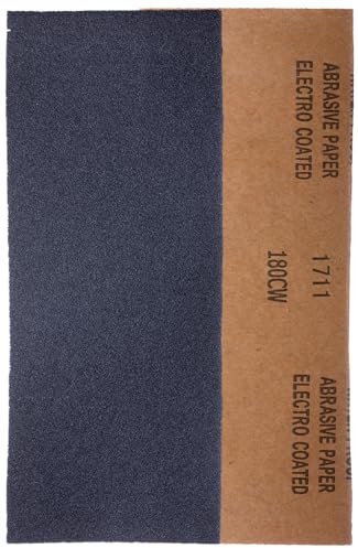 YoiYee Lot de 10 feuilles de papier abrasif à grain 180, 23 x 9,5 cm, très fines pour bois, métal, plastique, verre, pierre et mur