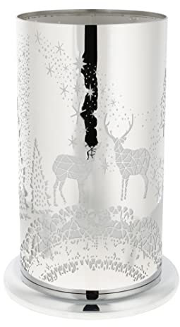 Nordstern Lampe mit Touch 'Hirsch' Silber - Ø 25 x 38 cm