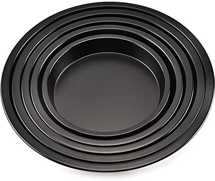 ZEIYUQI Pizza Baking Tray Set Of 5 - Kitchen Gadget Kit,Iron Plate Pizza Pan Oven Tray,Round Baking Sheet,Less-Stick,5PCS