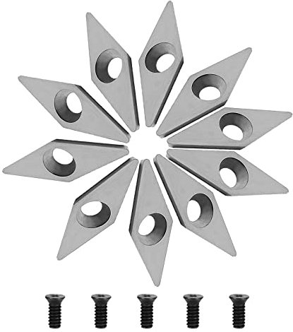 Hartmetall Wendeschneidplatten Set fur DrehmeiBel,CEIEVER Wendeplatten Hartmetall 10 Stück 10x28 mm CNC Hartmetall Drechselwerkzeuge für Holz Drechselwerkzeug