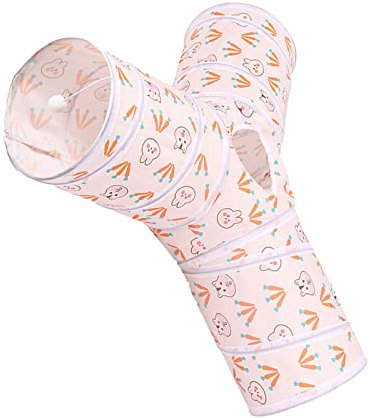 MYSUNBAR Katzentunnel Spielzeug, T-Typ, Y-Typ, gerader Typ, zusammenklappbares 3-Wege-Spielspielzeug Katze Tunnel für Kaninchen, Kätzchen Katzen und Hunde Haustier