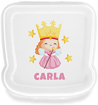 SAQUITOMAGICO Sandwichera/Fiambrera Personalizada con Nombre y/o Texto Opcional.Diferentes diseños a Elegir (HADA)