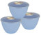 Just Pudding Basins Pastel Colours 2 Pint 1.14 Litre Basin and Clear Lid Pack of 3 Plastic Steaming Bowls (Blue)