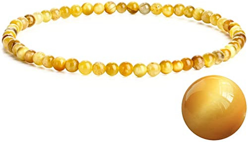 EUMENIDES Tigerauge-Armband, Farbiges Tigerauge-Armband für Frauen, 4/6MM, Qualität A (Goldenes Auge des Tigers,4MM)