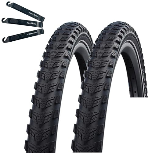 2 x Schwalbe Marathon 365 Fahrradreifen in Schwarz Reflex 55-622 (28 x 2,15) inkl. maxxi4you Reifenheber