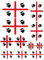 Daged Sardinien Flaggen Fahne Set 11 Stück Aufkleber selbstklebend Sticker - PKW Auto Motorrad Biker Büro - FS