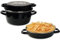 Baumalu - Friteuse coloris noir décor frites 26 cm couvercle émail et panier, BAU3216383111555