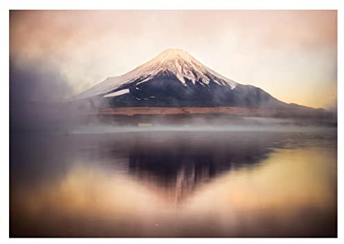 Fototapete Berge Panorama Nebel Landschaft Natur - inkl. Kleister - für Wohnzimmer Schlafzimmer Flur Vlies Tapete Wandtapete Vliestapete Motivtapeten Montagefertig (416x254 cm)