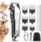 Kriogor Dog Clippers Professional for Thick Hair, Low Noise Dogs Grooming Kit with Stainless Steel Blade, Cordless Grooming Clippers Dog Shaver Trimmer with 6 Guide Combs for Pets and Animals