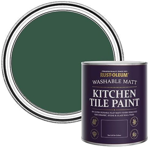 Rust-Oleum Green Water-Resistant Kitchen Tile Paint in Matt Finish - The Pinewoods 750ml