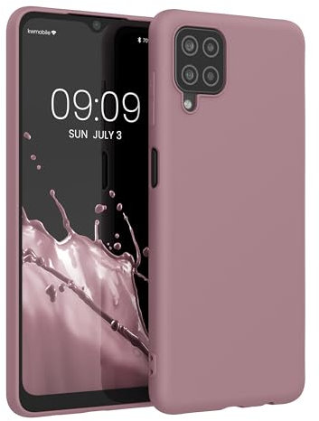 kwmobile Hülle kompatibel mit Samsung Galaxy A12 Hülle - weiches TPU Silikon Case - Cover geeignet für kabelloses Laden - Altrosa