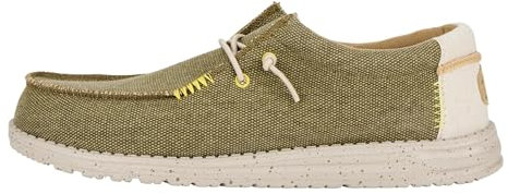HEYDUDE Wally Coastline Jute Herren - Slip on Schuhe - Mokassin Stil, Olive, 47