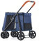 Premium Großer Hundebuggy – Faltbarer Haustier-Kinderwagen für Katzen & Hunde – Luxus 4 Rad Pet Gear Kinderwagen – geräumiger und bequemer Transportwagen