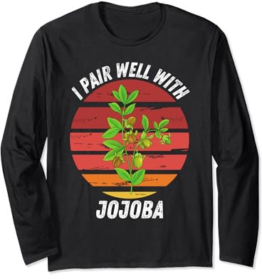 Vintage-Jojoba passt gut zu Jojoba-Pflanzen-Gartenliebhabern Langarmshirt