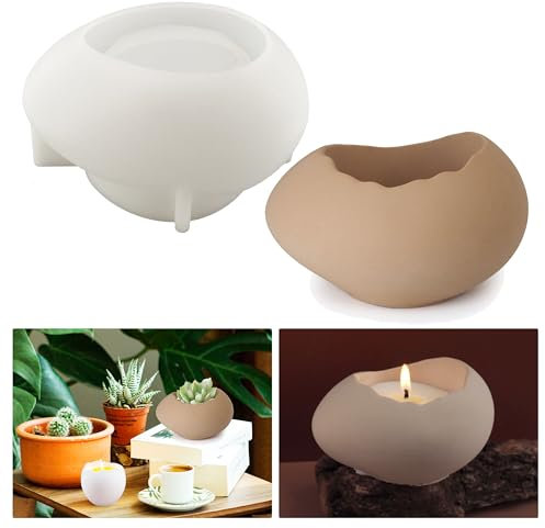 Ostereier Silikonform Kerzenhalter Beton Gießform Silikon Teelichthalter Form Ostereier Kerzen Kerzenglas Silikonform Blumentopf Gießform Gipsform Zementform für Kerzenbecher Teelichter Kerzenständer