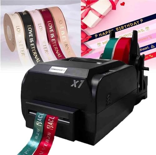 XDLYWUZIQ Digitale Satinband-Druckmaschine Mit Satinbandhalter, DIY-Druck-Festival-Dekorband, 150 Mm/S, Methode Thermo/Thermotransfer, Unterstützt Mehr Als 50 Sprachen,20-50mm