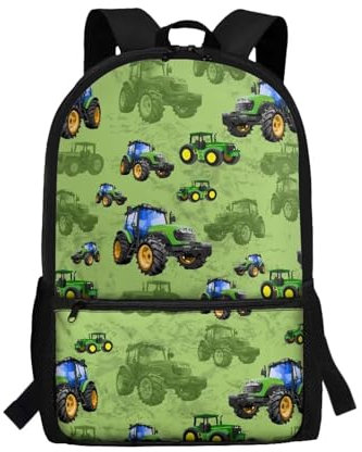 xixirimido Schulrucksack für Kinder, 43,2 cm, Büchertasche, Schultertasche, Rucksack, Traktor, Einheitsgröße