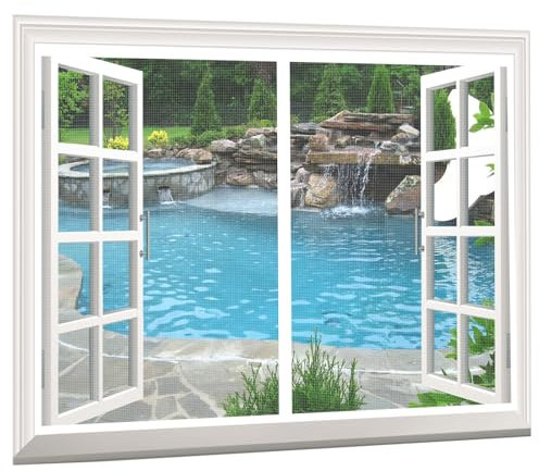 XHBJSH Magnetic Window Fly Screen 60x50cm Anti Mosquito Bugs Mesh Curtain, Magnetic Flying Insect Screen Door, Magnetic Screen Window, Shuts Automatically Mosquito Fly Screen Mesh, for All Windows