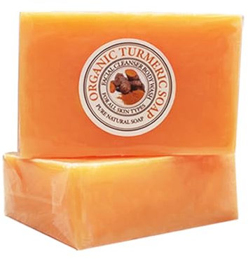 Kojisäure-Seife, Kurkuma Seifenstück, Vitamin C Seifenstück, Entfernen dunkler Flecken, Feuchtigkeitsspendend sanfte Seife für Mitesser, Tiefenreinigung für Gesicht & Körper