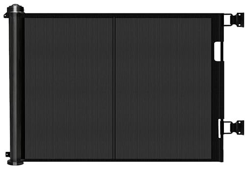 Treppenschutzgitter Türschutzgitter Ausziehbar 0-200cm,Baby Absperrgitter Schutzgitter Treppe für Kinder,Katzen und Hunde,Geeignet für Innen Außenbereich (200cm/schwarz)