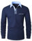 VMSUCIJ Herren Poloshirt Langarm Baumwolle Outdoor Casual Polo Tops Regular Golf T-Shirts,Blau 43,L