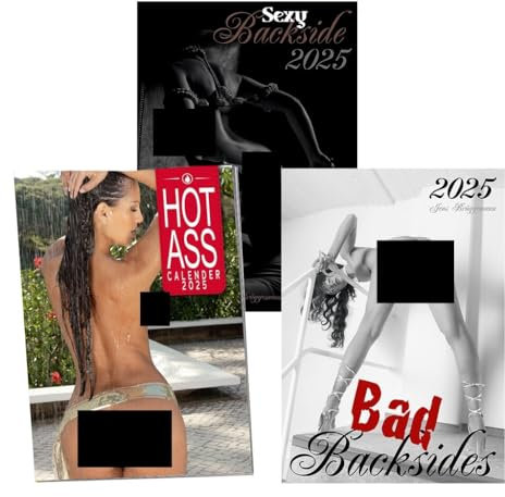 Bazonga's Kurvenwunder 2025 3 verschiedene Pin-Up Kalender-Set 2025 (Hot Ass, Bad Backsides, Sexy Backside 2025) A4 & A3 Format